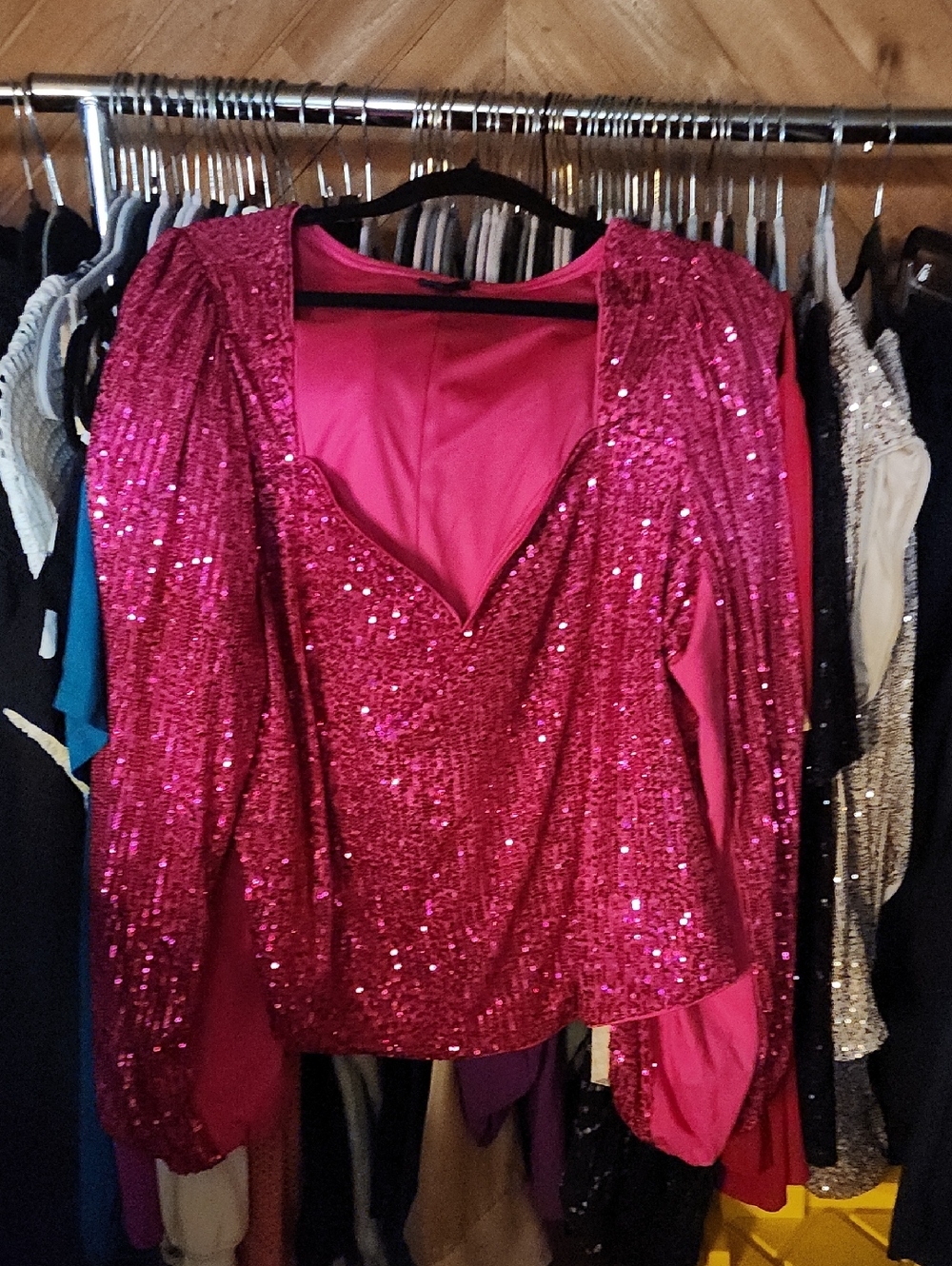 Pink sequin top